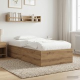 Cumpara ieftin Cadru de pat la sol Stejar artizanal 80 x 200 cm Lemn prelucrat