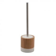 Perie pentru WC, Bambus, Alb-Natur ,36 cm