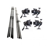 Cumpara ieftin 4 Lansete Carbon Ebisu 3, 90 m, 2 Segm + 4 Mulinete Ganett 7000, + 4 Role fir, EAST SHARK