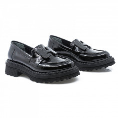 Pantofi Dama, Caspian, Cas-0010-556R, Casual, Piele Naturala , Negru lac
