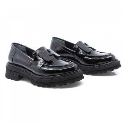 Pantofi Dama, Caspian, Cas-0010-556R, Casual, Piele Naturala , Negru lac foto