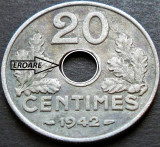 Moneda istorica 20 CENTIMES - FRANTA, anul 1942 *cod 4173 EROARE CERC= EXCELENTA