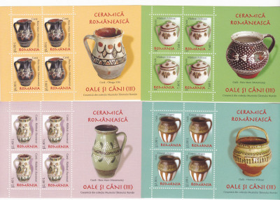 CERAMICA ROMANEASCA III,SET 4 BLOCURI,2008, Lp.1797a,MNH ** ROMANIA. foto