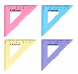 Echer plastic ErichKrause 45&deg; 7cm, rezistent, translucid, gradatii precise, culori pastel, pentru scoala si birou