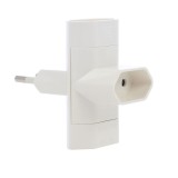 Adaptor 3 prize Euro Hoff Line, 10A, alb