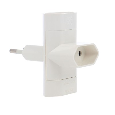 Adaptor 3 prize Euro Hoff Line, 10A, alb foto