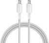 Cablu alimentare si date Anker, USB Type-C (T) la USB Type-C (T), 0.9m rata transfer 480 Mbps, 60W, invelis nylon, braided, alb, &quot;A81F5G21&quot; (timbru ve
