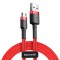 Baseus Micro USB Cafule Cablu de date și &icirc;ncărcare 2.4A 1m roșu roșu (CAMKLF-B09)