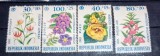 Indonezia 1965 flori plante trandafir serie 4v neștampilată