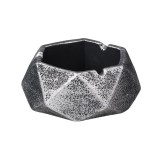 Scrumiera hexagonala din ceramica, Argintiu, 10.5x5 cm, ATU-084059