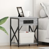 vidaXL Dulap de noapte 2 pcs sonoma gri 41 x 31 x 51 cm Lemn compozit