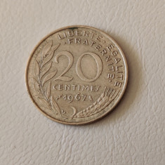 Franța - 20 centime (1967) monedă s115