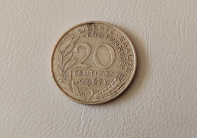 Franța - 20 centime (1967) monedă s115 foto