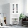 VidaXL Dulap &icirc;nalt, alb, 69,5x34x180 cm, lemn compozit
