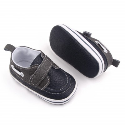 Pantofiori negri tip mocasini pentru baietei (Marime Disponibila: 6-9 luni foto
