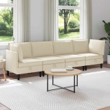 vidaXL Set de mobilier pentru living 4 pcs Crem Țesătură 3413779