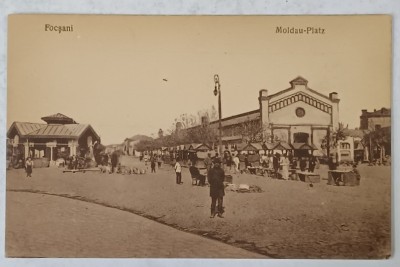 FOCSANI , PIATA MOLDOVA , CARTE POSTALA , PERIOADA INTERBELICA foto