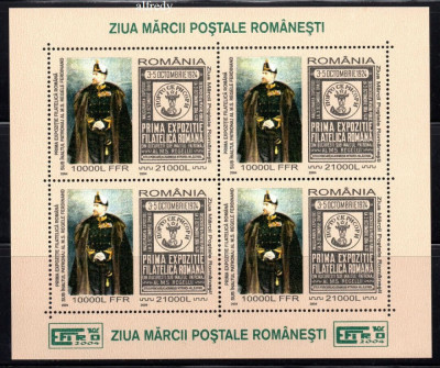 Romania 2004-Lp 1650a-bloc DT de 4 marci Ziua marcii postale romanesti fara NR foto