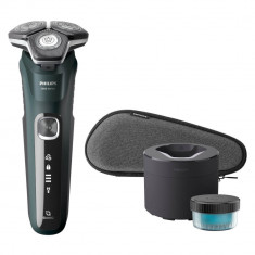 Aparat de ras Philips Shaver Series 5000 S5884/50 , Barbierit umed si uscat, Fara fir, Tehnologie SkinIQ, Lame SteelPrecision, Autonomie 60 min, Verde