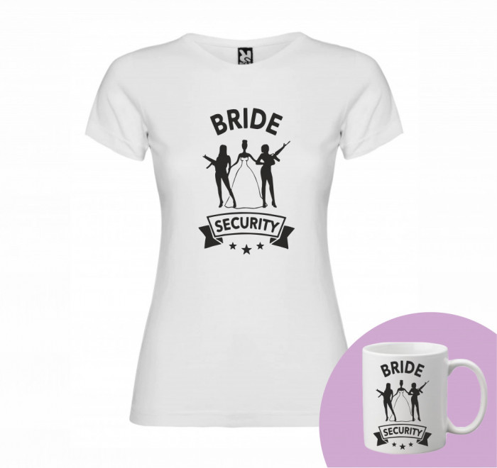 &quot;Bride Security&quot; Set Personalizat &ndash; Tricou + Cană Negru M