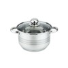 Oala cu Capac FOXMAG24, Inox, Capac din Sticla Termorezistenta, Manere din Inox, Capacitate 4L, Diametru 22 cm, Design Compact, Usor de Curatat si Fol