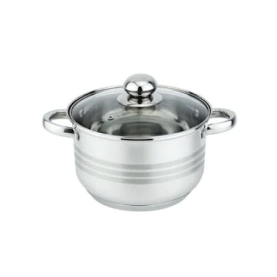 Oala cu Capac FOXMAG24, Inox, Capac din Sticla Termorezistenta, Manere din Inox, Capacitate 4L, Diametru 22 cm, Design Compact, Usor de Curatat si Fol foto