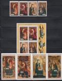 Niue 1979 - Crăciun - Picturi, Serie + 4 Colite de Lux + Bloc, SET COMPLET, MNH, Nestampilat