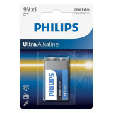 Baterie ultra alkaline 9v blister 1 buc phili, Philips