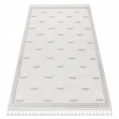 Covor YOYO GD62 alb / gri - Nori pentru copii, structural, senzorial Franjuri, 160x220 cm foto