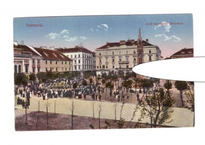 CP Timisoara - Piata Printul Eugen, pana in 1918, necirculata, animata, stare bu foto