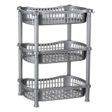 Etajeră Bucătărie, Model 3 Rafturi, Culoare Gri, Dimensiuni 41x31x54cm, Plastic