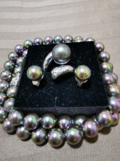Set bijuterii de argint cu perle de Mallorca foto