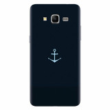 Husa silicon pentru Samsung Grand Prime, Blue Navy Anchor Illustration Flat