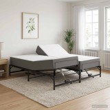 Cadru Electric Ajustabil pentru Pat Negru 200 x 200 cm Otel