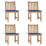 vidaXL Scaune de grădină cu perne, 4 buc., lemn masiv de tec 3073098