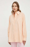 Weekend Max Mara cămașă din bumbac femei, culoarea portocaliu, cu guler clasic, regular 2415110000000