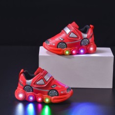 Adidasi rosii cu luminite - Car (Marime Disponibila: Marimea 21) foto