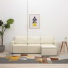 VidaXL Canapea extensibilă modulară, 3 locuri, crem, piele ecologică