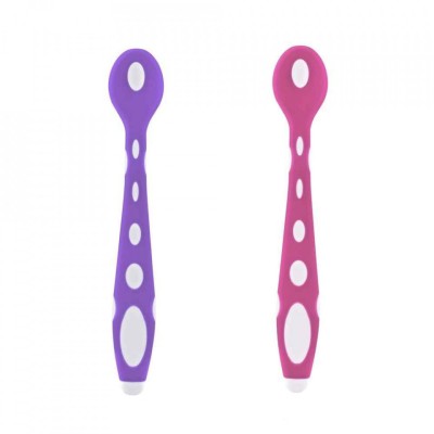 Set 2 lingurite din silicon babyjem soft spoon (culoare: mov) foto