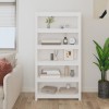 VidaXL Bibliotecă, alb, 80x35x154 cm, lemn masiv de pin