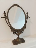 Eleganta oglinda de masa rabatabila din bronz