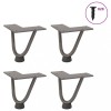 VidaXL Picioare tip agrafă pentru măsuță de cafea, 4 buc., oțel natural, 10 cm, oțel masiv 4012411