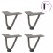 vidaXL Picioare tip agrafă pentru măsuță de cafea, 4 buc., oțel natural, 10 cm, oțel masiv 4012411