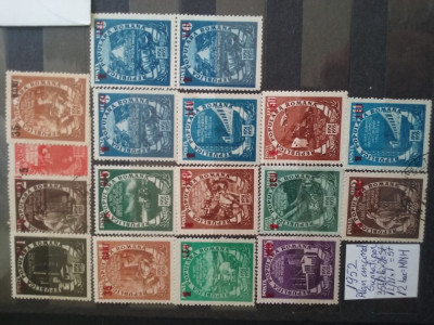1952-Pl. cin.- supr.- C. set+P.A.-17 buc Mi.1354x,1354y,1361x=stamp.-14 buc.=MNH foto