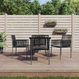 VidaXL Set mobilier grădină cu perne, 5 piese, negru, poliratan &amp; oțel