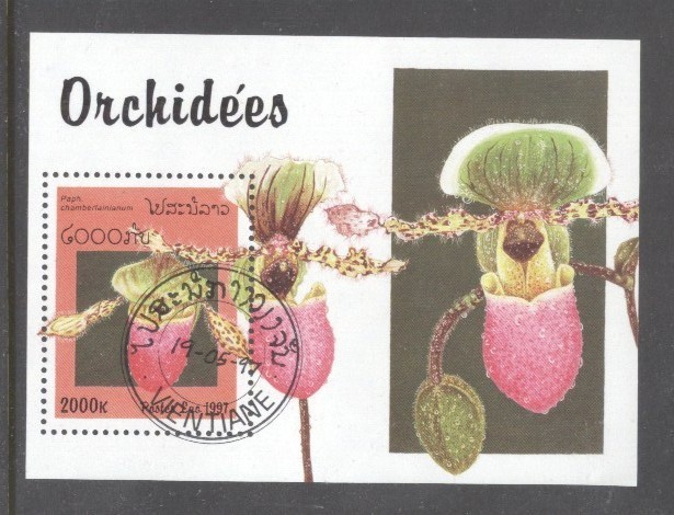 Laos 1997 Orchids perf. sheet Mi.B161 used TA.069