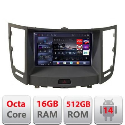 Navigatie Infinity FX intre anii 2009-2012 Android radio gps internet 8 core QLED 2K 16+512 360 Edotec CarStore Technology foto