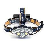Lanterna frontala de cap cu 8 LED-uri lumina alba si lumina rosie, Oem