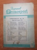 Programul pronosport 1 august 1954-buletinul saptamanii la fotbal