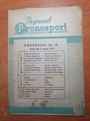 programul pronosport 1 august 1954-buletinul saptamanii la fotbal foto